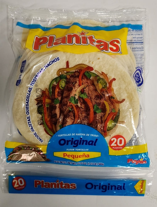 Tortillas de harina de trigo, Planitas, pequeña 19.75 Oz