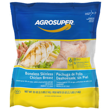 AGROSUPER PECHUGA S/H IQF 2.2 LB